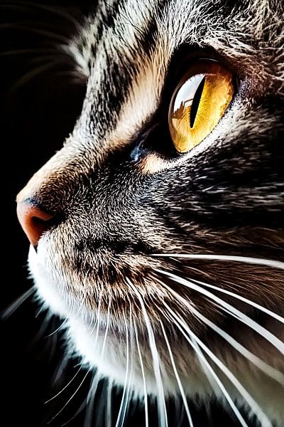 Gouden kattenoog in close-up van Imperial Art House