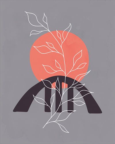 Plant en brug bij zonsondergang