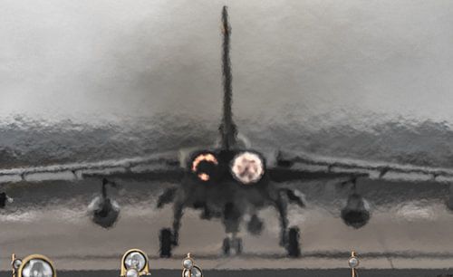 Vertrek Panavia Tornado met full afterburner.