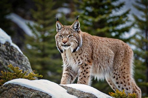 Lynx in de bergen