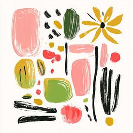 Playful Spring: A Minimalist Colourful Artwork by Thea