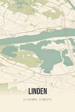 Vintage landkaart van Linden (Noord-Brabant) van MijnStadsPoster
