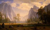 Looking Up the Yosemite Valley,  Albert Bierstadt von Meisterhafte Meister Miniaturansicht