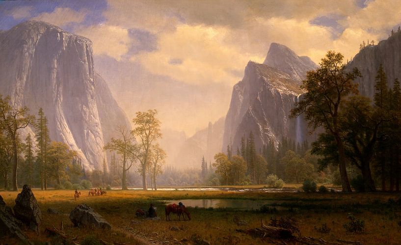 Looking Up the Yosemite Valley,  Albert Bierstadt von Meisterhafte Meister