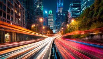 Lighting on the motorway by Mustafa Kurnaz