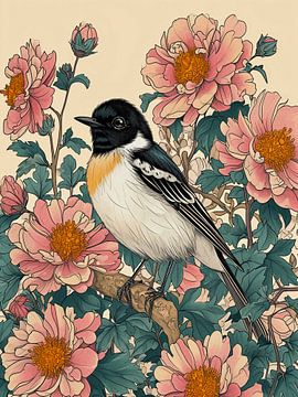 Vintage-Vögel und Blumen von haroulita