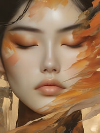 Woman in orange by Hilde Remerie Photography and digital art