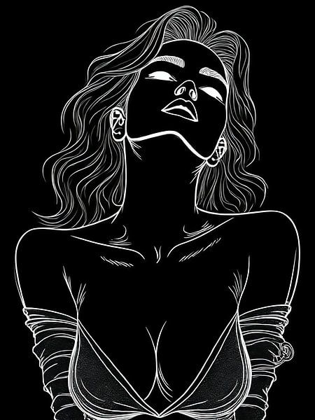 Tekening van een wulpse vrouw van The Photo Artist