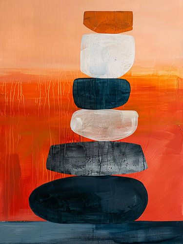 Balancerende rotsen bij zonsondergang