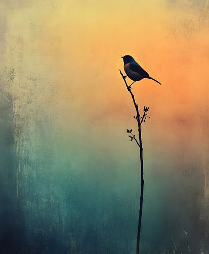 Le silence du matin. Un oiseau au seuil de l'aube