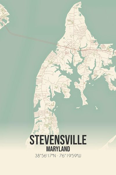 Vintage map of Stevensville (Maryland), USA. by Prints of Place