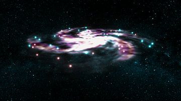 een kleurrijk sterrenstelsel (3d rendering) van Rainer Zapka