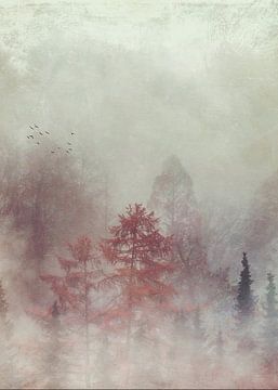 Bomen in de mist van Dirk Wüstenhagen