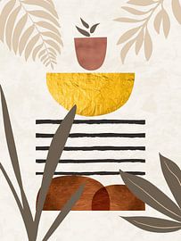 Organic Abstract Gold Art in Earth Tones Minimalist