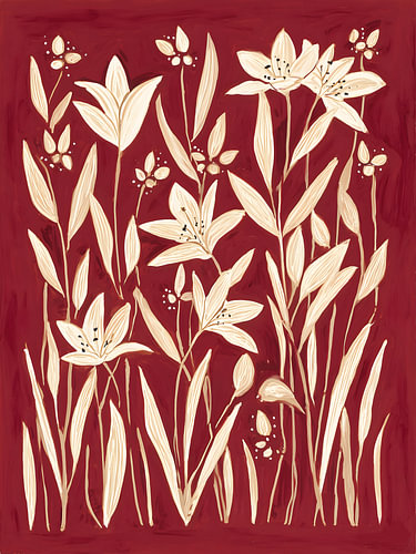 Karmozijnrode lelie, rode bloemen