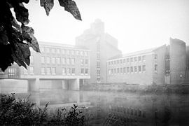 Limburg Provincial Government building in the mist by Streets of Maastricht