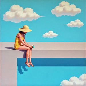 Réflexions tranquilles au bord de la piscine