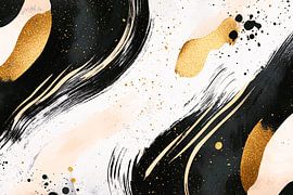 Motif abstrait avec détails dorés sur Imperial Art House