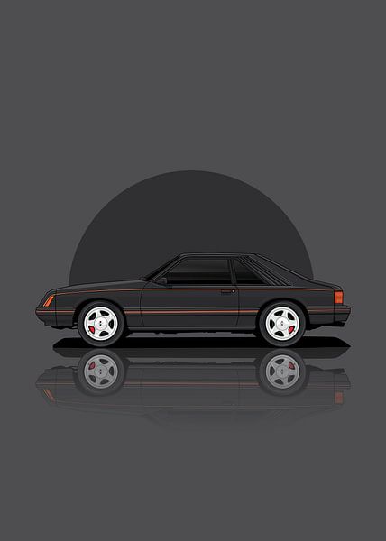 Kunst 1979 Ford Mustang Cobra zwart van D.Crativeart