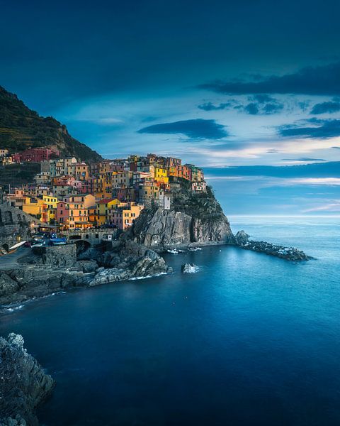 Blue evening in Manarola by Stefano Orazzini