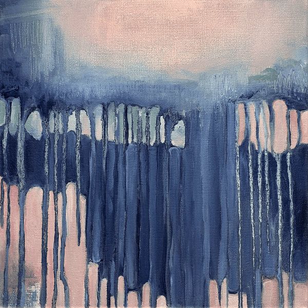 navy pink abstrakt von Ela Szczepaniak