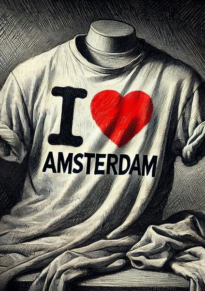I Love Amsterdam t-shirt Rembrandt style by Jaap Ros