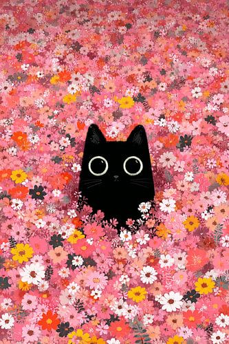 Middernachtelijke ogen onder bloesems