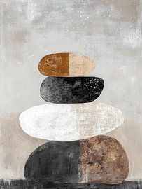 Stacked stones in Japandi style by Japandi Art Studio