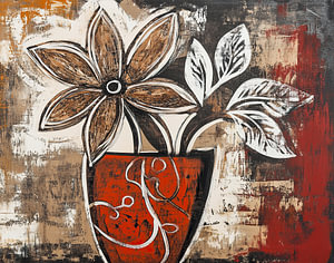 Blumenvase | Braune Blume