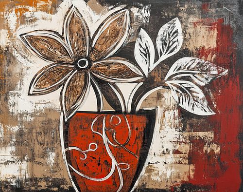 Blumenvase | Braune Blume