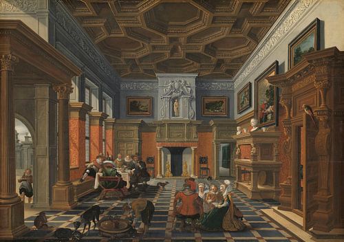 Gezelschap in een interieur, Bartholomeus van Bassen