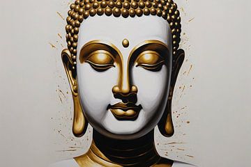Gouden Boeddha - Sereniteit en Wijsheid van De Muurdecoratie