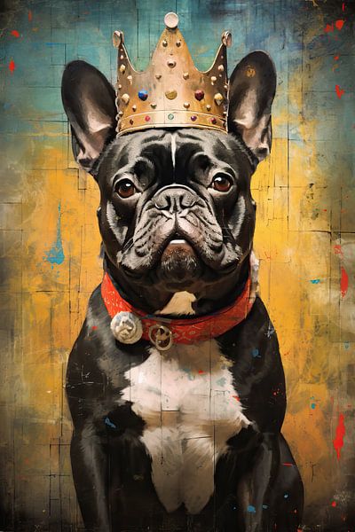Trône de bouledogue robuste | Bulldog Urban Art par Art Merveilleux