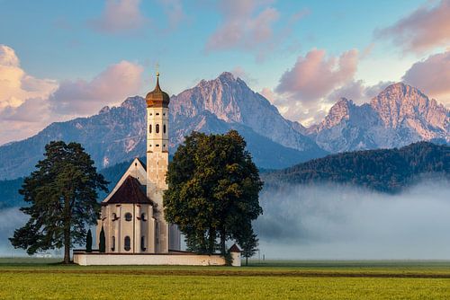 St Coloman's kerk bij Schwangau in de buurt van de Alpen, Beieren.