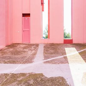 La Muralla Roja - lijnenspel roze van Anki Wijnen