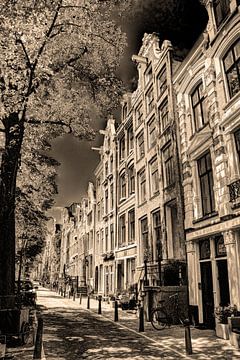 Jordaan Westerkerk Amsterdam Pays-Bas Sepia sur Hendrik-Jan Kornelis