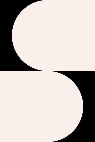 Moderne geometrische, minimalistische Kunst in Schwarz und Weiß Nr. 10 von Dina Dankers