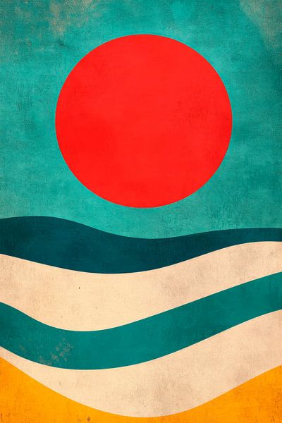 Colourful waves and bright sunshine by Poster Art Shop