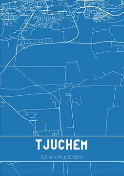 Blauwdruk | Landkaart | Tjuchem (Groningen) van Rezona