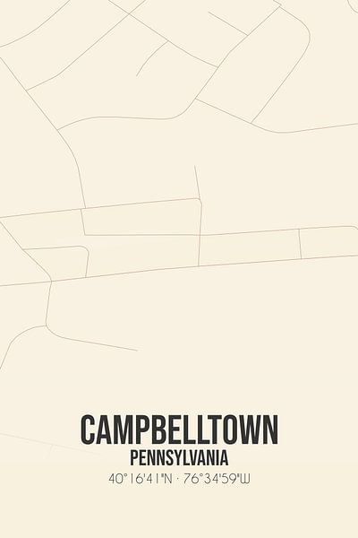 Vintage map of Campbelltown (Pennsylvania), USA. by Prints of Place