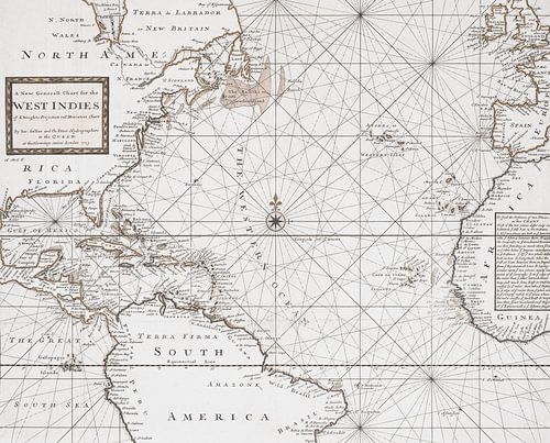 Historische kaart West-Indië en Zuid-Amerika