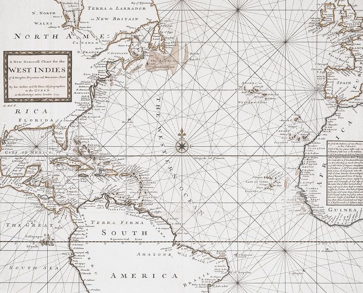 Historische Landkarte Westindien Und Südamerika von Andrea Haase