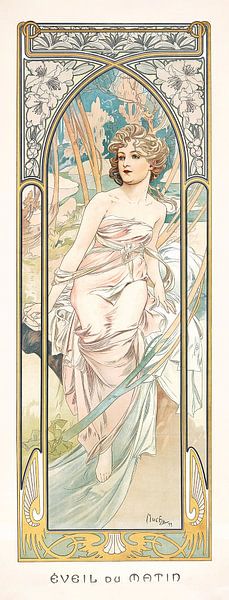 Tijden van de Dag : Ochtend Ontwaken - Art Nouveau Schilderij Mucha Jugendstil par Bridgeman Masters