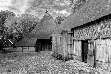 Ferme saxonne à Orvelte (noir et blanc)