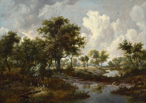 Een bebost landschap, Meindert Hobbema