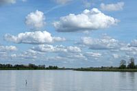Cloudy sky on the river IJssel