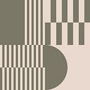 Moderne abstracte geometrische kunst in olijfgroen en gebroken wit nr. 5 van Dina Dankers thumbnail