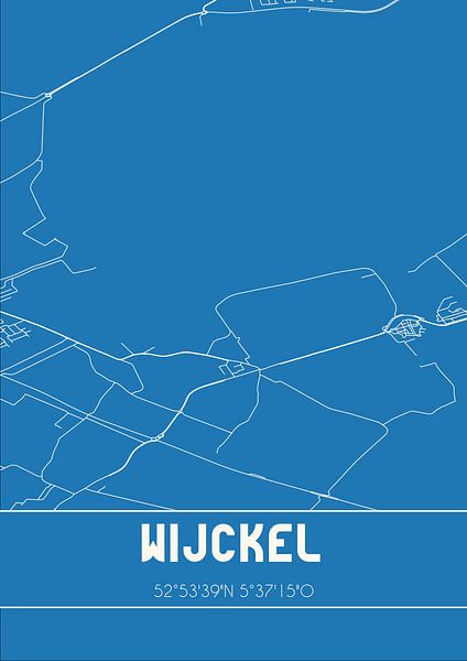 Blueprint | Map | Wijckel (Fryslan) by Prints of Place