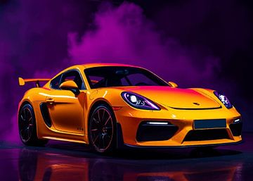 Porsche 718 Cayman GT4 Yellow Neon 3 by MIROKKU