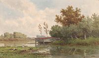 Landschaft mit Wasser und Enten, Willem Roelofs (I) von Meesterlijcke Meesters Miniaturansicht